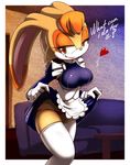  apron cleavage coki furry large_breasts maid panties smile sonic_the_hedgehog stockings vanilla_the_rabbit 