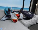 3d_(artwork) anthro beach big_breasts big_tail bikini blue_hair breasts cetacean cleavage clothed clothing curvy_figure digital_media_(artwork) dolphin female furniture hair hand_on_hip hi_res hotel_room jewelry looking_at_viewer lying mammal marine multicolored_body multicolored_clothing oceanic_dolphin on_side orange_eyes orca pattern_clothing reclining red_bikini red_clothing red_swimwear rileyarlic_(artist) sea sofa solo space_marine striped_clothing stripes swimwear tail thick_thighs toothed_whale two-piece_swimsuit two_tone_body two_tone_clothing warhammer_(franchise) warhammer_40000 water wet wet_body wide_hips zea_nalya