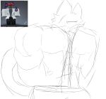  ambiguous_gender anthro clothed clothing domestic_cat fan_character felid feline felis hi_res mammal muscular muscular_ambiguous muscular_anthro prick_ears sairokbara sketch tagme 