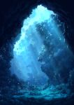  absurdres air_bubble bubble cave dark fish highres nature no_humans ocean original pei_(sumurai) plant scenery shadow sunlight underwater water 