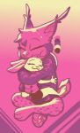 ambiguous_anthro ambiguous_gender anthro clothed clothed_anthro clothing color_swatch digital_drawing_(artwork) digital_media_(artwork) duo ear_tuft elote_(enginetrap) feet felid feline female_(lore) fully_clothed fully_clothed_anthro fur gradient_background hindpaw hug inner_ear_fluff lagomorph leporid lynx male_(lore) mammal marc_(theblueberrycarrots) markings pawpads paws rabbit restricted_palette simple_background spots spotted_body spotted_fur theblueberrycarrots tuft