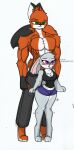  absurd_res anthro big_breasts big_butt blush breasts butt disney duo female hi_res judy_hopps male male/female muscular muscular_male nick_wilde pace-maker shirtless short_pants thick_thighs zootopia 