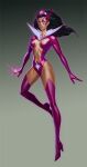  bad_link bodysuit carol_ferris center_opening cosplay crystal dc_comics domino_mask earrings headpiece jewelry leotard mask pink_bodysuit pink_leotard star_sapphire_(dc) star_sapphire_(dc)_(cosplay) torn_clothes torn_leotard two-tone_bodysuit 