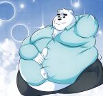  2022 aggressive_retsuko anthro baobaopangoro belly big_belly black_nose bottomwear clothing male mammal obese obese_male overweight overweight_male pants polar_bear sanrio shirota shirt solo topwear ursid ursine white_body 