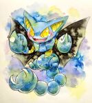  alternate_color blush colored_sclera full_body gliscor looking_at_viewer no_humans non_(kumakawayusu) open_mouth painting_(medium) pokemon pokemon_(creature) sharp_teeth shiny_pokemon solo tears teeth traditional_media watercolor_(medium) yellow_eyes yellow_sclera 