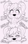 accessory anthro band-aid bandage blush bodily_fluids bubble canid canine canis cum cum_bubble cum_in_mouth cum_inside deep_throat domestic_dog dongitos duo eye_roll genital_fluids gerry_(dongitos) hair hair_accessory hairclip hi_res looking_at_viewer male male/male mammal messy_hair oral oral_penetration penetration pigtails pimple puffed_cheeks saliva saliva_string tears
