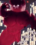  absurd_res ailurid angry anthro big_breasts breasts building disney female glowing glowing_eyes hi_res macro mammal mature_female ming_(turning_red) moon mother night overweight overweight_female parent pixar red_panda solo turning_red unknown_artist 