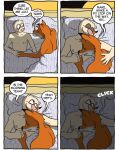  canid canine comic dialogue fox george_(maustown) going_to_sleep h.v.lukas head_on_chest male male/male mammal maustown mustelid nipples nude peter_(maustown) polecat_(mustelid) 