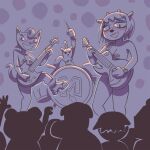 anthro antlers areola bass_guitar blueregardtwo blush bodily_fluids bovid breasts caprine clock clothing concert convenient_censorship domestic_cat drum drum_set drumstick_(musical) felid feline felis female footwear group guitar hi_res horn katy_kat lammy_lamb ma-san mammal mostly_nude mouse murid murine musical_instrument nipples parappa_the_rapper pasties_only percussion_instrument plucked_string_instrument pubes rodent sheep shoes smile sony_corporation sony_interactive_entertainment string_instrument sweat tail trio um_jammer_lammy wardrobe_malfunction watch