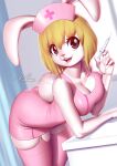  2022 anthro carrot_(one_piece) clothed clothing digital_media_(artwork) eyelashes female fingers hat headgear headwear hi_res lagomorph legwear leporid long_ears looking_at_viewer mammal nurse_clothing nurse_hat nurse_headwear one_piece open_mouth pakwan008 rabbit solo 