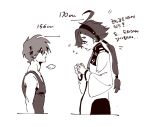  ... 1boy 1girl ahoge doctahmem gundam gundam_suisei_no_majo gundam_wing hairband heero_yuy height_difference korean_text long_hair low-tied_long_hair monochrome nervous spoken_ellipsis suletta_mercury super_robot_wars super_robot_wars_y tank_top twiddling_fingers 