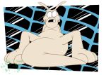  3_toes anthro digital_media_(artwork) embarrassed enm featureless_crotch feet full_frontal hi_res looking_at_crotch macropod male mammal marsupial nickelodeon nude null rocko&#039;s_modern_life rocko_rama simple_background solo spread_legs spreading toes wallaby x231_(artist) 
