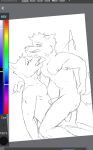  anthro duo hi_res male male/male sketch sketch_page wolfyalex96_(artist) 