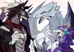  azaya_(kuroi_azaya) blue-eyes_white_dragon blue_eyes claws dragon dragonmaid_nudyarl dragonmaid_sheou duel_monster green_eyes open_mouth orange_eyes sharp_teeth teeth wings yu-gi-oh! 