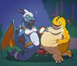 animal_genitalia argon_vile armor belly blue_body dragon dragon_quest duo erection genital_slit genitals headgear helmet hi_res horn jargon looking_pleasured male male/male male_penetrated male_penetrating male_penetrating_male mandrake_major muscular muscular_male mutual_penetration mythological_creature mythological_scalie mythology overweight pecs penetration penis scalie sex sitting slit_penetration slit_play smile smirk square_enix wings yellow_body