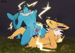 anal anal_penetration andromorph animal_genitalia animal_penis bodily_fluids brother_(lore) brother_penetrating_brother cum cum_on_face duo eeveelution electricity electrocution exhibitionism generation_1_pokemon genital_fluids genitals grass hi_res incest_(lore) intersex jolteon lazyzim_(mothaala) male male/male masochism metoidioplasty mothaala nintendo outside penetration penile penile_penetration penis penis_in_ass plant pokemon pokemon_(species) premature_cumshot premature_ejaculation premature_orgasm sadism sheath sibling_(lore) sibling_incest slim trans_(lore) vaporeon vodka_(mothaala)