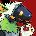 3ds_(mothaala) ambiguous_gender anthro cherry food fruit hi_res machine mothaala mothaala_(artist) plant protogen solo tongue tongue_out
