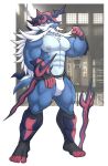  2022 abs alpha_pok&eacute;mon anthro anthrofied armor biceps big_bulge big_muscles bulge clothing fur headgear helmet hi_res hisuian_samurott huge_muscles jockstrap male melee_weapon muscular muscular_anthro muscular_male navel nintendo nipples obliques pecs pok&eacute;mon pok&eacute;mon_(species) quads regional_form_(pok&eacute;mon) samurott simple_background solard0gg0 solo standing sword tuft underwear video_games weapon 