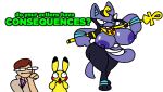  anthro big_breasts breasts butt fak&eacute;mon female group looking_at_viewer male matpat meme nintendo pikachu pok&eacute;mon pok&eacute;mon_(species) superiorfox surprise thick_thighs unnamed_fakemon_(matpat) video_games 