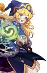  1girl aqua_eyes artist_request asgard belt black_belt blonde_hair blue_coat blue_dress blue_hat blue_sleeves blush chained_wrists cleric_(asgard) coat collared_coat cross-laced_coat diamond_(shape) double-parted_bangs dress fantasy fingernails hair_between_eyes hat high_collar highres holding holding_staff lips long_hair looking_at_viewer magic nexon official_art petticoat plus_sign purple_pupils purple_skirt second-party_source silver_chain skirt skull_belt sleeve_cuffs solo staff straight_hair tassel teeth tongue transparent_background v-shaped_eyebrows 