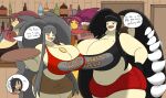  anthro ashley_(igph) big_breasts breasts cleavage clothed clothing erica_(igph) female group huge_breasts igphhangout mawile mega_evolution mega_mawile muffin_top nintendo pok&eacute;mon pok&eacute;mon_(species) slightly_chubby speech_bubble video_games 