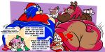 2022 amy_rose annoyed anthro aroused back_wings bat belly big_butt blue_body blue_butt blue_eyes blue_fur blush brown_body brown_butt brown_fur butt cake christmas christmas_clothing christmas_headwear clothed clothed_anthro clothed_female clothing colored comic dessert dialogue dreadlocks dress echidna english_text eulipotyphlan eyelashes female floating_heart floofyboyetime food fully_clothed fully_clothed_anthro fully_clothed_female fur gloves green_bow green_clothing green_dress green_eyes group handwear hat headgear headwear heart_symbol hedgehog hi_res holidays huge_butt immobile immobilization knuckles_the_echidna lipstick makeup male male/female mammal monotreme morbidly_obese morbidly_obese_anthro morbidly_obese_male multicolored_body multicolored_fur obese obese_anthro obese_male overweight overweight_anthro overweight_male partially_clothed_anthro partially_clothed_male pink_body pink_fur quills_(anatomy) red_body red_butt red_fur red_nose reindeer_antlers reindeer_costume rouge_the_bat santa_hat sega sonic_the_hedgehog sonic_the_hedgehog_(series) speech_bubble tan_arms tan_belly tan_butt text thought thought_bubble thoughts white_clothing white_gloves white_handwear wings