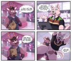 age_difference ahegao_(verdedeer) anthro antlers bent_over bodily_fluids clenched_teeth clothed clothed_sex clothing comic confusion cum cum_in_ass cum_inside customer customer_and_employee deep_penetration deer dialogue duo elderly_male employee employee_uniform english_text enjoying fast_food food from_behind_position fur genital_fluids grabbing_hips hi_res hoodie horn jules_(verdedeer) leaking_precum looking_pleasured male male/male male_penetrated male_penetrating male_penetrating_male mammal moan older_male older_penetrated partially_clothed penetration plap_(sound) precum precum_squirt precum_string public public_sex restaurant sauce sex teeth text thrusting tongue tongue_out topwear tuft underneath_angle verdedeer work_uniform worker younger_male