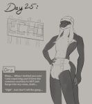 absurd_res beanie blush cetacean clothing dialogue_box diaper dolphin dro embarrassed english_text hair half_naked hat headgear headwear hi_res lonegreenorcacalf male mammal marine monochrome oceanic_dolphin orca sign solo tail text toothed_whale