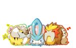  :3 bad_id bad_pixiv_id chibi entei full_body gradient looking_at_viewer lowres no_humans outline pokemon pokemon_(creature) pokemon_(game) pokemon_gsc qkrwotls16 raikou simple_background suicune white_background 
