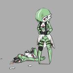 4_fingers anthro box breasts container damaged death doll duo e254e featureless_feet feet female female_death fingers gore green_hair hair hi_res machine red_eyes ryona toy war white_body wire