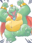  2022 anthro blush cape clothing crown dain_4201 donkey_kong_(series) green_body hi_res humanoid_hands kemono king_k._rool kremling male nintendo overweight overweight_male scalie slit solo video_games 
