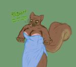 anthro areola areola_slip axentooth big_areola big_breasts breasts cigarette cigarette_in_mouth cleavage clothed clothing colored_nails dress english_text eyeshadow female green_lipstick green_nails huge_areola illah_(axentooth) ineffective_clothing lipstick makeup mammal mature_anthro mature_female nails object_in_mouth rodent sciurid smoking solo text tree_squirrel wardrobe_malfunction