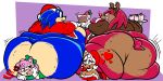 2022 amy_rose annoyed anthro aroused back_wings bat belly big_butt blue_body blue_butt blue_eyes blue_fur blush brown_body brown_butt brown_fur butt cake christmas christmas_clothing christmas_headwear clothed clothed_anthro clothed_female clothing colored comic dessert dreadlocks dress echidna eulipotyphlan eyelashes female floating_heart floofyboyetime food fully_clothed fully_clothed_anthro fully_clothed_female fur gloves green_bow green_clothing green_dress green_eyes group handwear hat headgear headwear heart_symbol hedgehog hi_res holidays huge_butt immobile immobilization knuckles_the_echidna lipstick makeup male male/female mammal monotreme morbidly_obese morbidly_obese_anthro morbidly_obese_male multicolored_body multicolored_fur obese obese_anthro obese_male overweight overweight_anthro overweight_male partially_clothed_anthro partially_clothed_male pink_body pink_fur quills_(anatomy) red_body red_butt red_fur red_nose reindeer_antlers reindeer_costume rouge_the_bat santa_hat sega sonic_the_hedgehog sonic_the_hedgehog_(series) tan_arms tan_belly tan_butt white_clothing white_gloves white_handwear wings