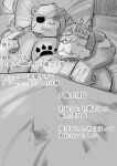  after_sex anthro armor bed canid canine cigar duo eye_patch eyewear facial_hair furniture headgear helmet hi_res japanese_text knight male male/male mammal mature_male monochrome musclegut mustache prostitution smoking text translation_check ujishiyo ursid warrior 