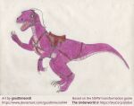 after_transformation dinosaur dromaeosaurid female goodtimesroll halter reptile saddle scalie straps the_underworld theropod transformation velociraptor 