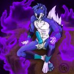  anthro bodily_fluids canid canine canis cum dire_wolf elemental_manipulation fire fire_manipulation genital_fluids genitals glowing glowing_cum glowing_eyes glowing_genitalia glowing_penis hi_res male mammal penis solo unusual_bodily_fluids unusual_cum unusual_genital_fluids wolf 