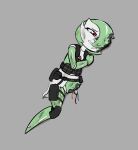 4_fingers amputee anthro bodily_fluids breasts crying damaged disability doll duo e254e featureless_feet feet female fingers gore green_hair hair hi_res machine melted_skin pain red_eyes ryona solo suffering tears toy war white_body wince wire