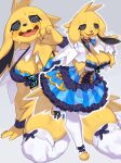  absurd_res anthro blush breasts clothed clothing eeveelution female fur hi_res jolteon kame_3 mammal nintendo open_mouth pok&eacute;mon pok&eacute;mon_(species) smile video_games yellow_body yellow_fur 
