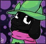  anthro black_body bovid caprine clothing deltarune digital_media_(artwork) eyewear glasses goat green_clothing hat headgear headwear hi_res male mammal pixel_(artwork) ralsei rookiecookie scarf simple_background undertale_(series) video_games 