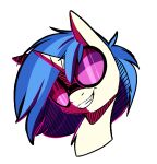  alpha_channel blue_hair bust_portrait equid equine eyewear female friendship_is_magic glasses hair hasbro horn lockheart mammal my_little_pony portrait short_hair simple_background smile transparent_background unicorn vinyl_scratch_(mlp) white_body 