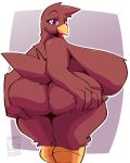  anthro avian big_breasts bird bloobiesus breasts butt chicken female galliform gallus_(genus) hi_res huge_breasts phasianid solo 