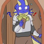  anthro armor blush building door dragon dragonborn dungeons_and_dragons duo flower hasbro hi_res house lobi_top male male/male plant solo surprise surprised_expression wizards_of_the_coast 