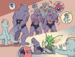  ambiguous_gender anthro arthropod blade_arm clothing dark_ishihara evolutionary_family feral group humanoid machamp machoke machop male multi_arm multi_limb muscular muscular_anthro muscular_male nintendo pecs pok&eacute;mon pok&eacute;mon_(species) scalie scyther speedo swimwear video_games wings 