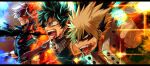  3boys attack bakugou_katsuki blonde_hair blood blood_on_clothes blood_on_face blue_eyes boku_no_hero_academia burn_scar clenched_teeth electricity explosion fire freckles glowing green_eyes green_hair highres ice lens_flare male_focus mask mask_removed midoriya_izuku mkm_(mkm_storage) multicolored_hair multiple_boys open_mouth red_eyes red_hair scar scar_on_face shouting signature spiked_hair split-color_hair teeth todoroki_shouto two-tone_hair v-shaped_eyebrows white_hair 