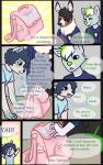  ambiguous_gender anthro baby_bottle bag clothed clothing comic dialogue diaper_bag digital_media_(artwork) dipstick_ears english_text fur group hair hi_res markings monsterbunny multicolored_ears simple_background smile species_request speech_bubble text 