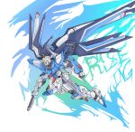  absurdres beam_rifle blue_eyes commentary energy_gun english_commentary glowing glowing_eyes gun gundam gundam_seed gundam_seed_freedom highres holding holding_gun holding_weapon mecha mecha_focus mechanical_wings mobile_suit no_humans rising_freedom_gundam robot science_fiction solo user_mhyx7458 v-fin weapon wings 