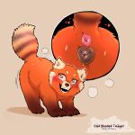  1:1 2022 ailurid anus blush butt cold-blooded-twilight digital_media_(artwork) disney english_text eyelashes female feral fur genitals hi_res mammal mei_lee open_mouth pixar pussy raised_leg red_panda simple_background solo text turning_red 