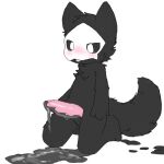  after_masturbation animal_genitalia animal_penis anthro black_body black_cum black_fur black_sclera blush bodily_fluids canid canine canis changed_(video_game) chano chest_tuft colored_cum cum cum_drip cum_on_penis cum_pool dripping ejaculation fur genital_fluids genitals goo_creature head_tuft kneeling male mammal mask open_mouth penis pink_penis puro_(changed) simple_background solo tuft unusual_bodily_fluids unusual_cum unusual_genital_fluids white_background white_eyes wolf 