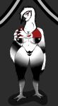  absurd_res anthro avian big_breasts bird black_pubes breasts cleavage clothed clothing crop_top female hi_res makeup nipple_piercing nipples owl piercing pubes shirt skimpy_bikini solo theslowartist_(artist) thong topwear underwear white_body white_nipples wide_hips winged_arms wings 