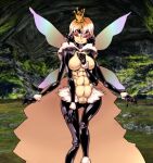  arthropod_girl arthropod_limbs bee bug censored chitin compound_eyes crown extra_arms mon-musu_quest! monster_girl mosaic_censoring queen queen_bee_(mon-musu_quest!) wings 